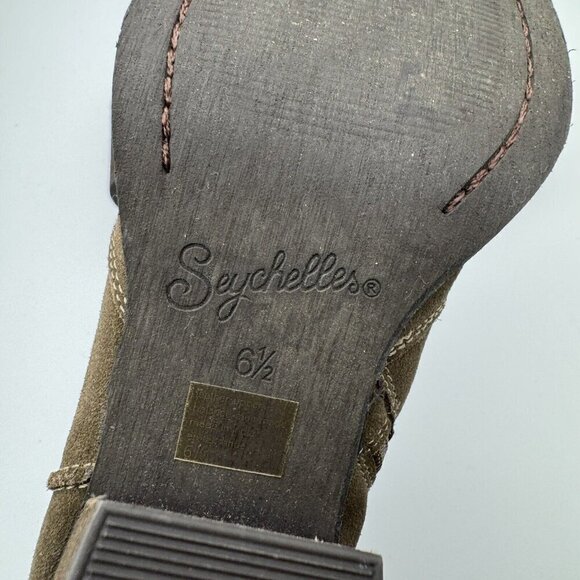 Seychelles Brown Leather Heeled Ankle Boots Zip Booties Western SZ 6.5 - Picture 8 of 8